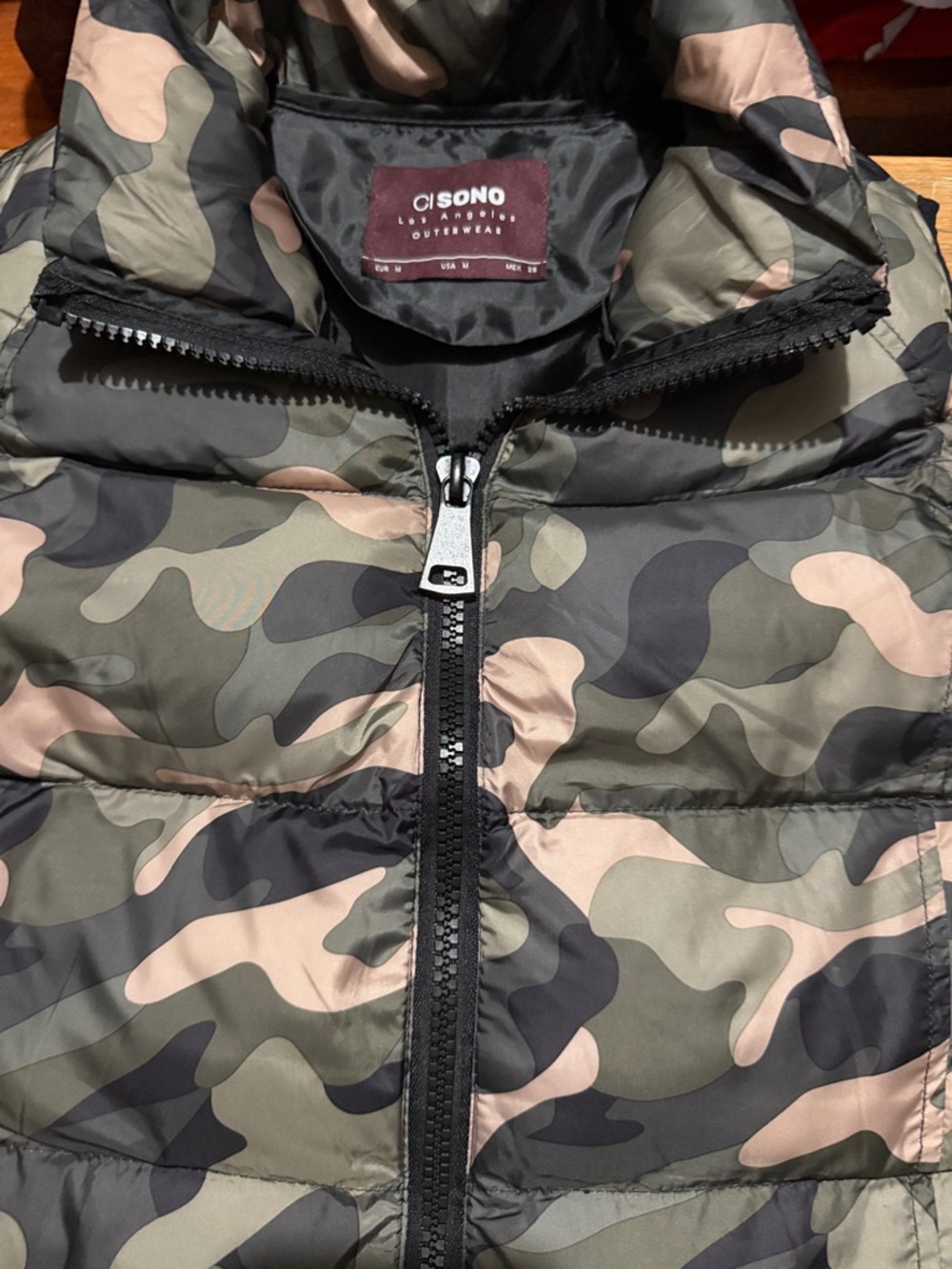 Ci Sono Men's Camouflage Puffer Jacket in Olive, Tan & Black